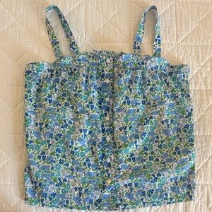 J. Crew Blue Floral Top